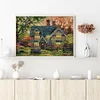 >SALE<Full Embroidery Cotton Thread 14CT Print Autumn Garden Villa Cross Stitch59x42cm