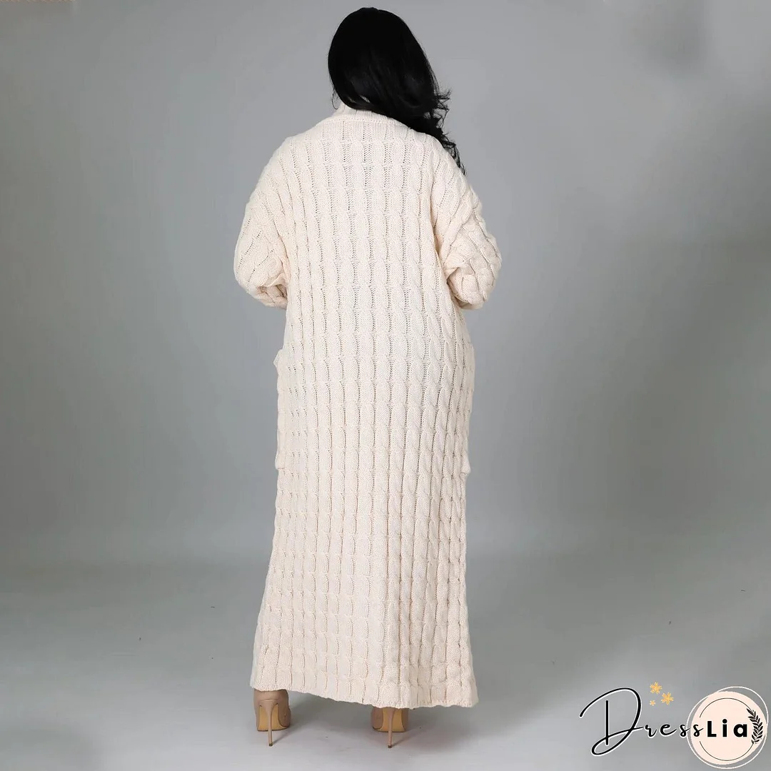 Women's Fashion Casual Long-sleeved Long Solid Color Sweaters