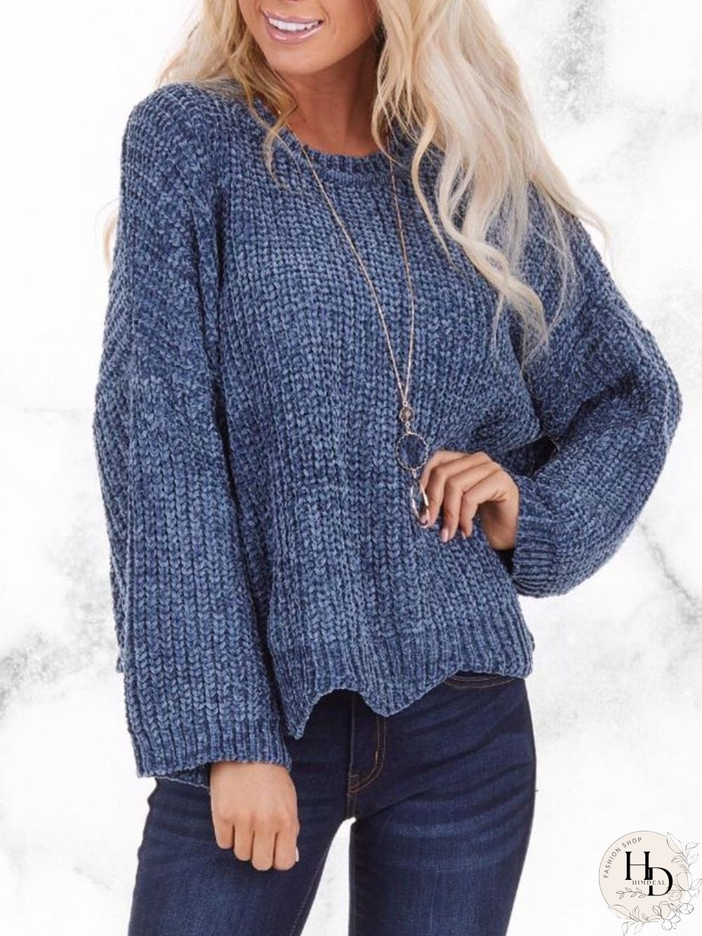 Casual Autumn Solid Polyester Natural Mid-Weight Daily Long sleeve Crew Neck Sweater