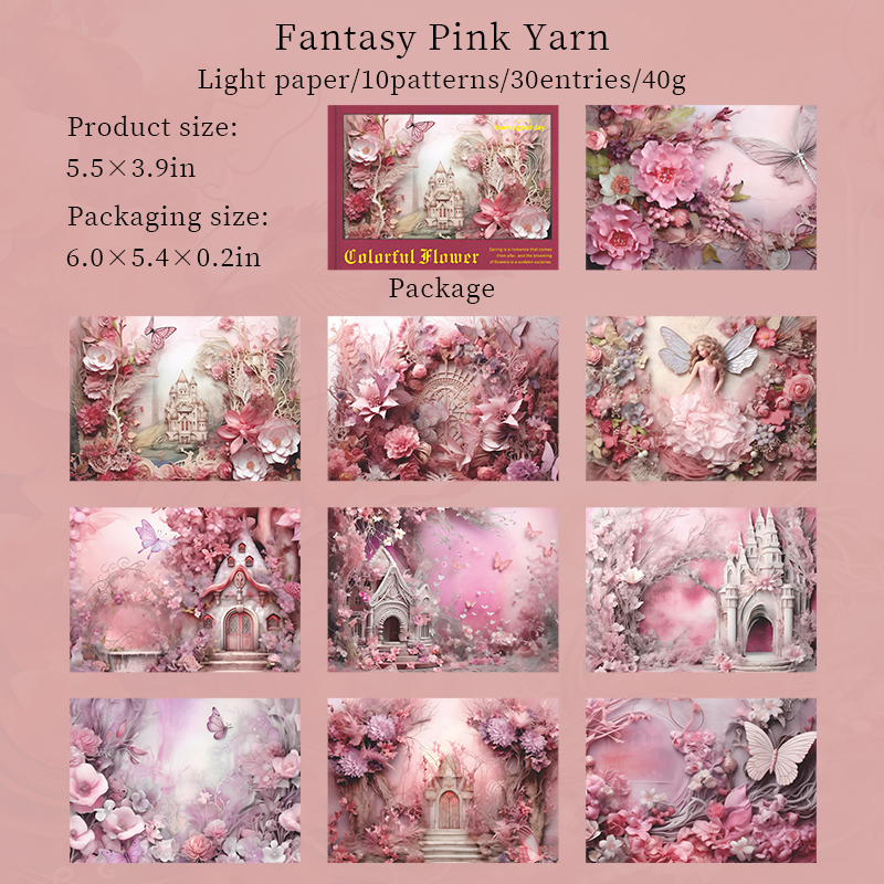 Journalsay Colorful Flower Series Vintage Floral Character Landscaping Material Paper 