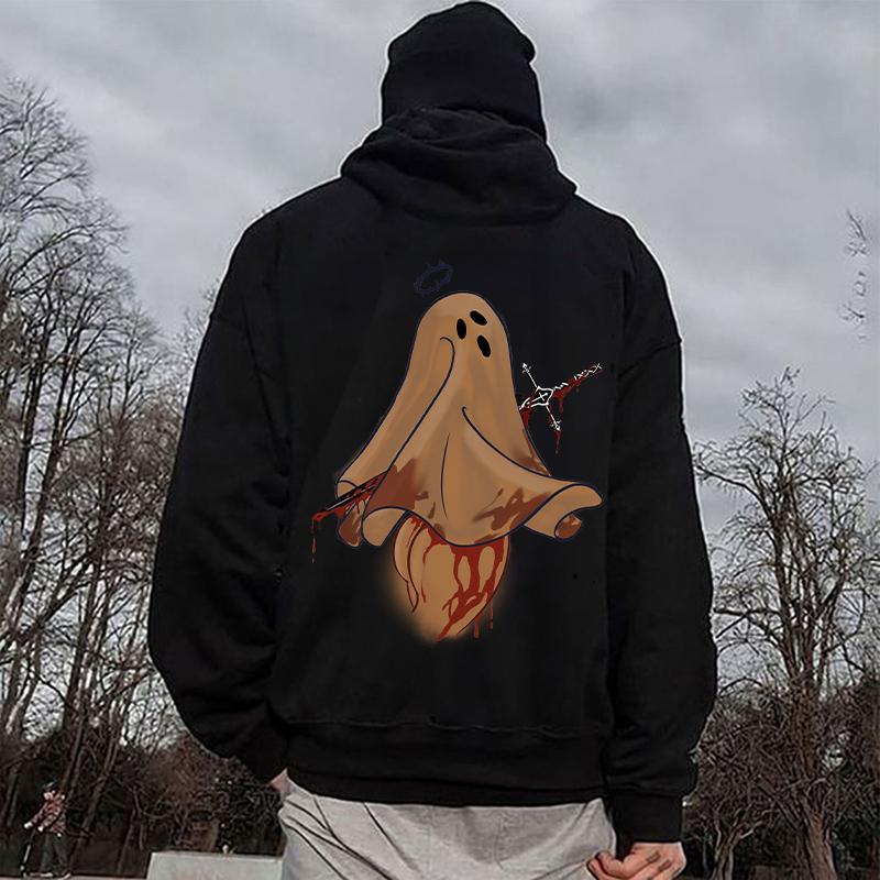 The Ghost of the Crucifixion Casual Graphic Print Hoodie