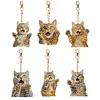 6pcs DIY Diamond Painting Cat Double-Sided Keychains