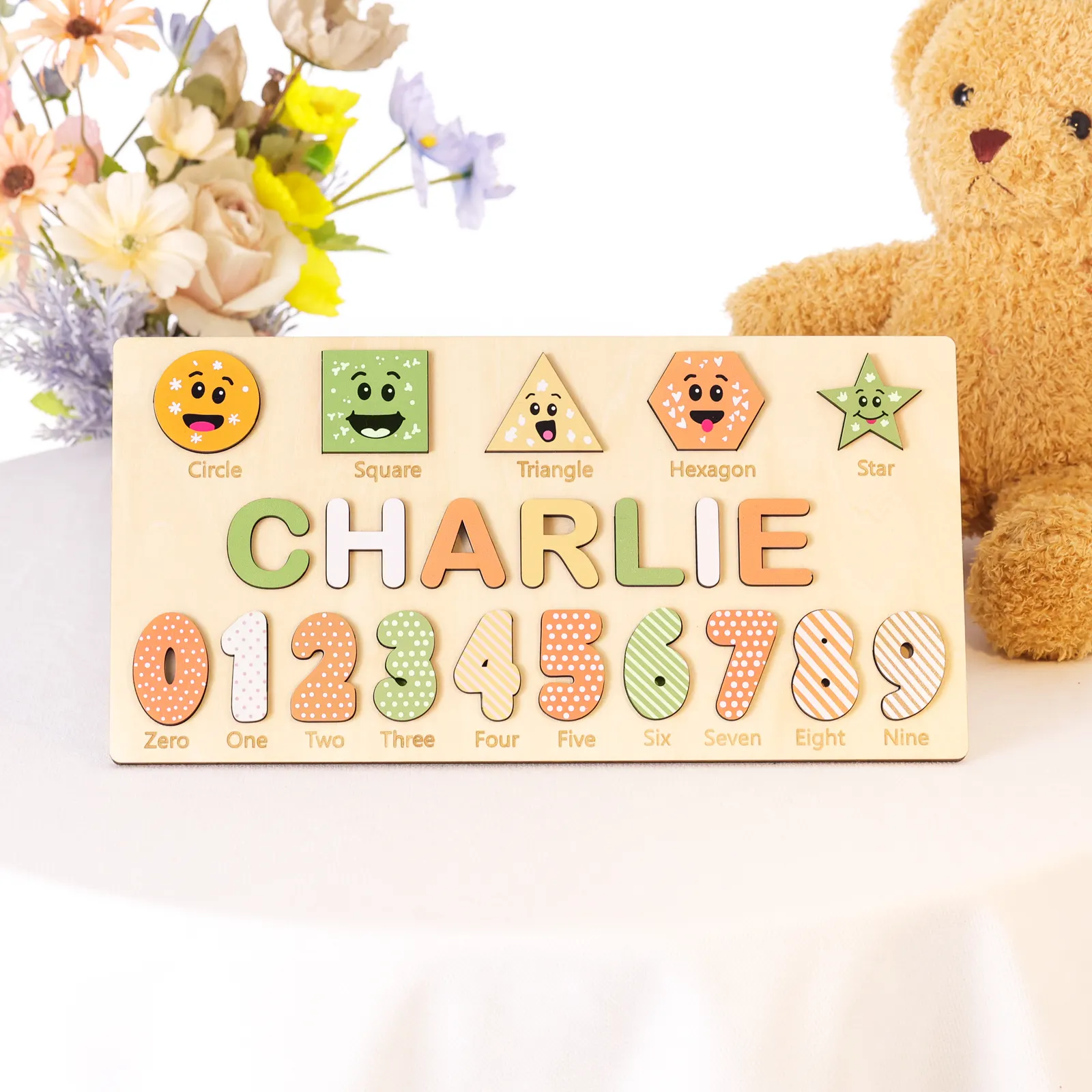 Oostifun Holz Zahlen Puzzle 5x5 – 24-teiliges Schiebe-Spiel, 22,5x18,5 Cm, Für Kinder & Erwachsene