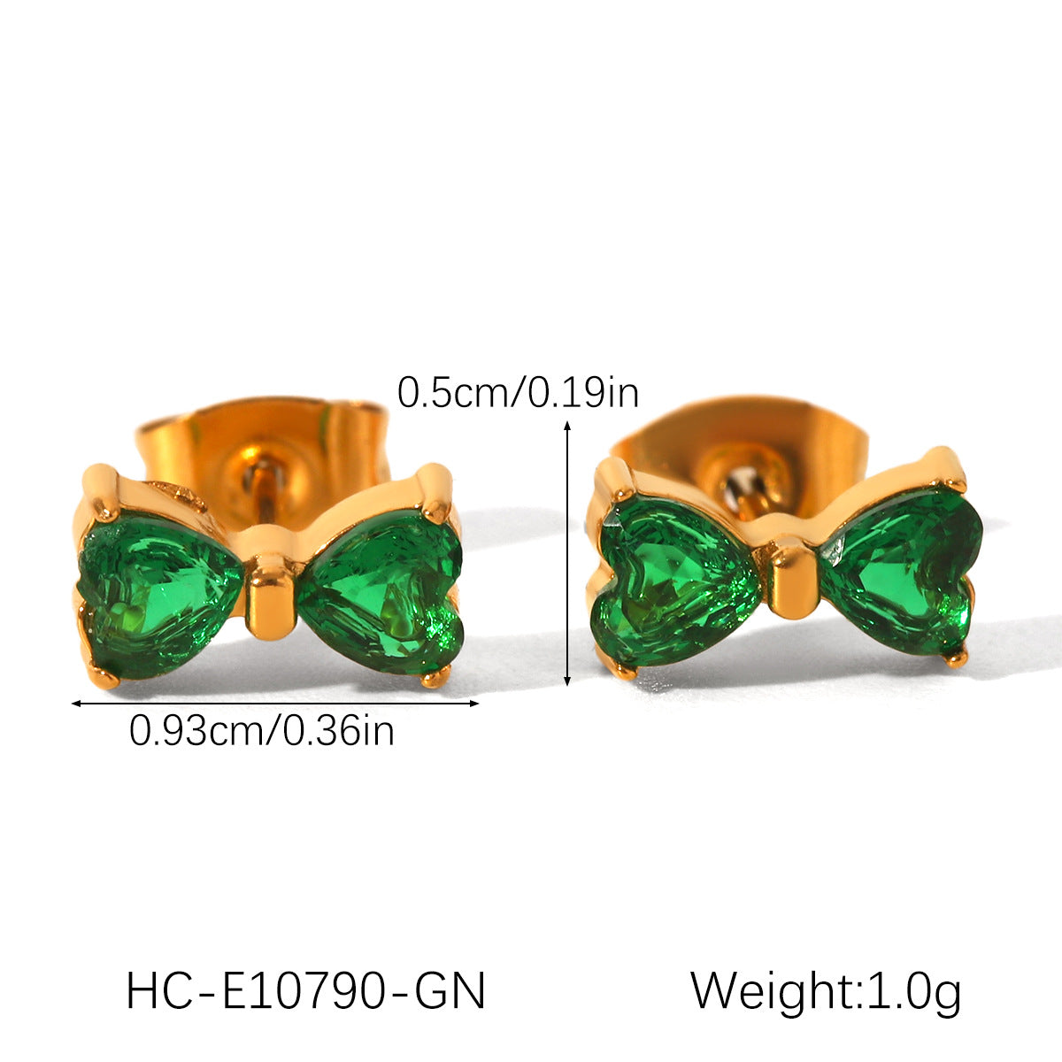 Ins Style Stainless Steel Bow Earrings Inlaid Zircon Earrings Female Titanium Steel 18K Gold-Plated Earrings