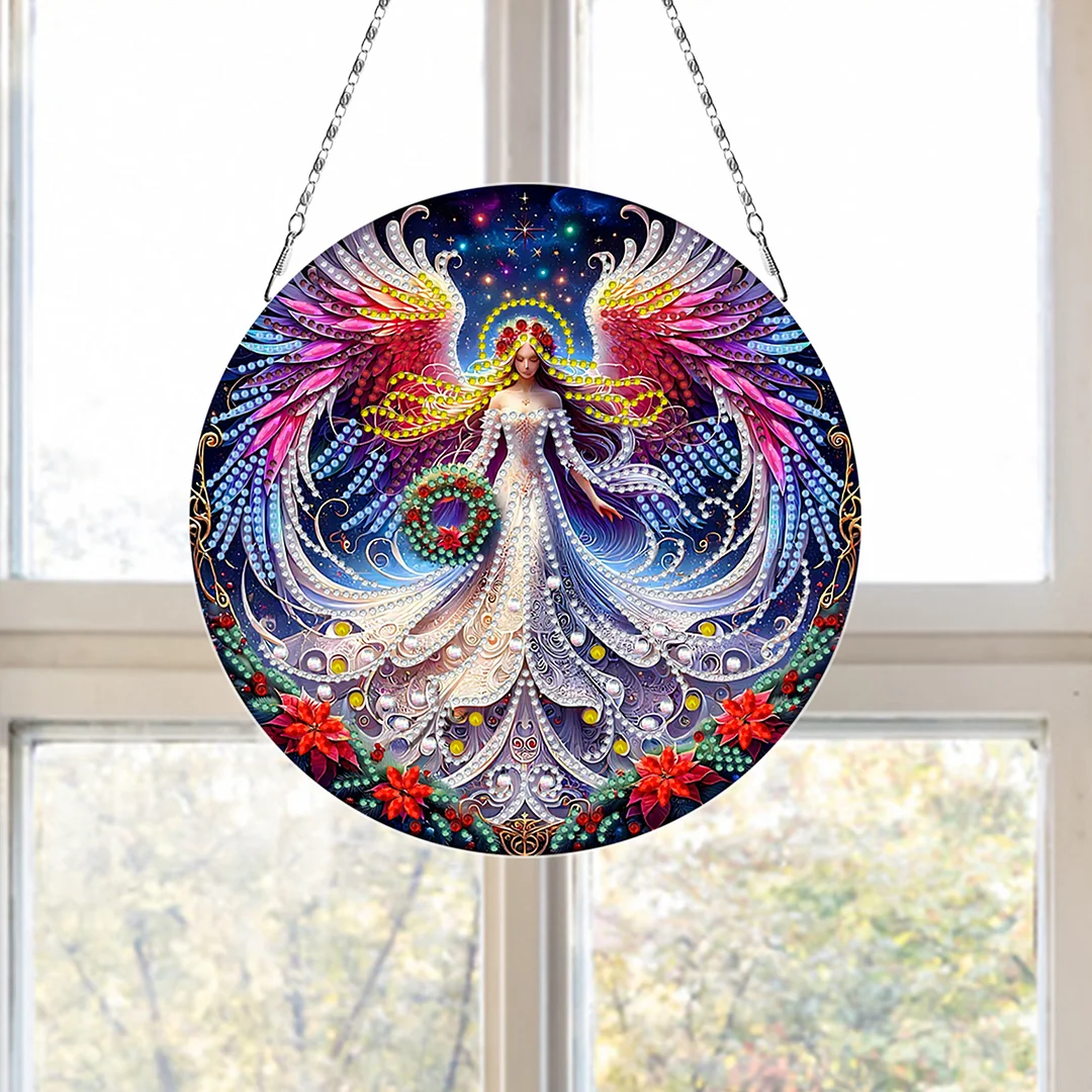 2D Flat DIY Xmas Angel Diamond Art Pendant Double-Sided Diamond Painting Set
