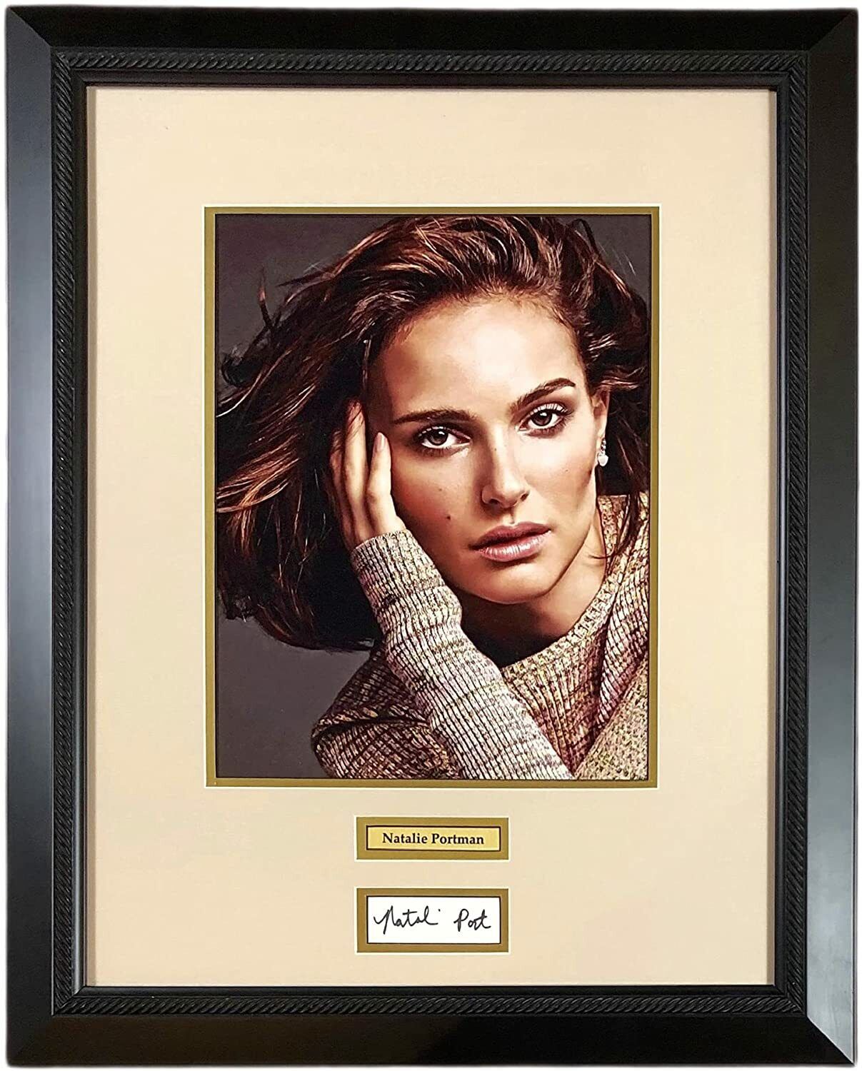 NATALIE PORTMAN Autograph Hand SIGNED FRAMED Photo Poster painting BOOK PAGE BECKETT BEAUTIFUL!