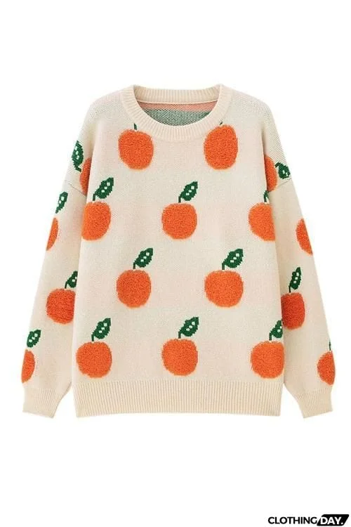 Orange O Neck Jumper Sweater