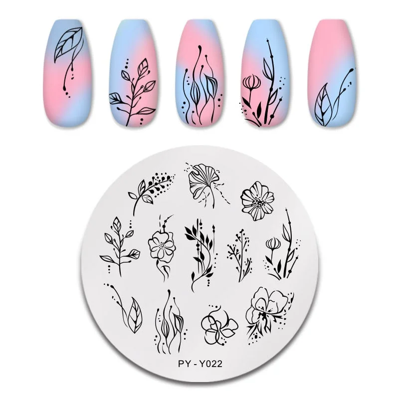 PICT YOU Nail Stamping Plates Christmas Festival Geometric Striped Line Natural Nail Art Stamping Plate Stencil Stainless Steel-Nail Inspo