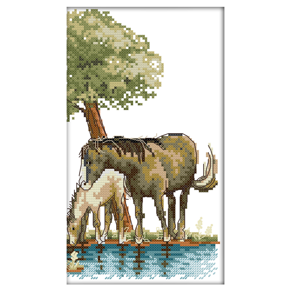 

Horse - 14CT Stamped Cross Stitch - 18*29CM, 501 Original