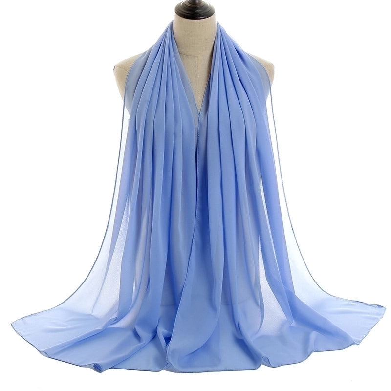 Women’s Minimalist Solid Color Chiffon Cotton Linen Scarves