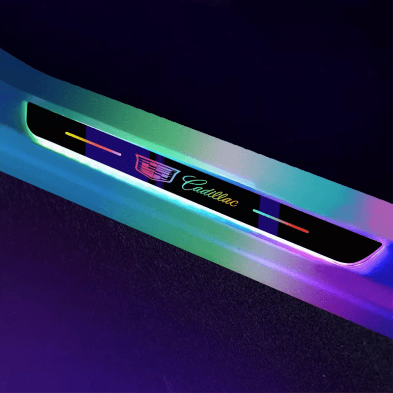 Cadillac-Compatible Smart LED Color Car Door Sill Protector