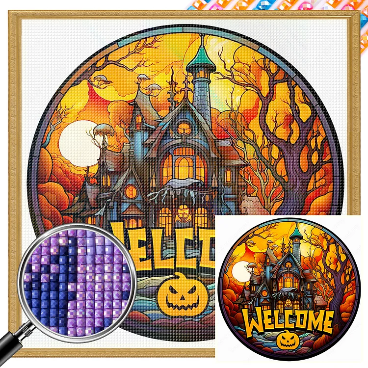 Halloween 30*30CM(Canvas) AB Square Drill Diamond Painting gbfke