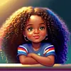 uk.everydayedeals (Limited Stock)Cross Stitch - 11ct Stamped - Fille boucl&eacute;e africaine (40*40cm)