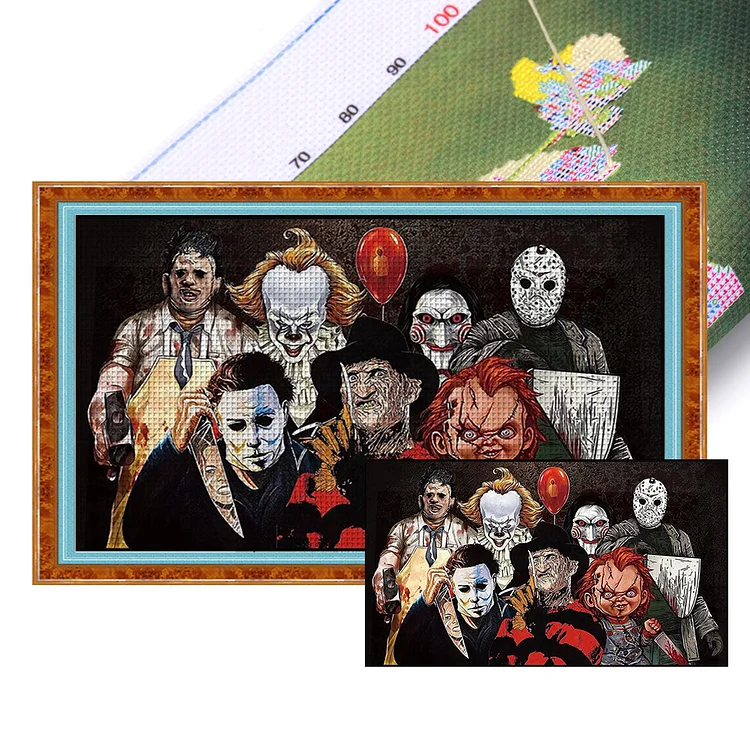 Horror Halloween - Printed Cross Stitch 11CT 90*50CM