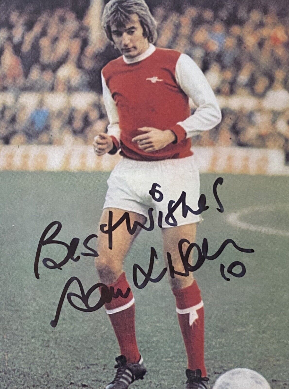 Alan Hudson Genuine Hand Arsenal 6X4 Photo Poster painting 3