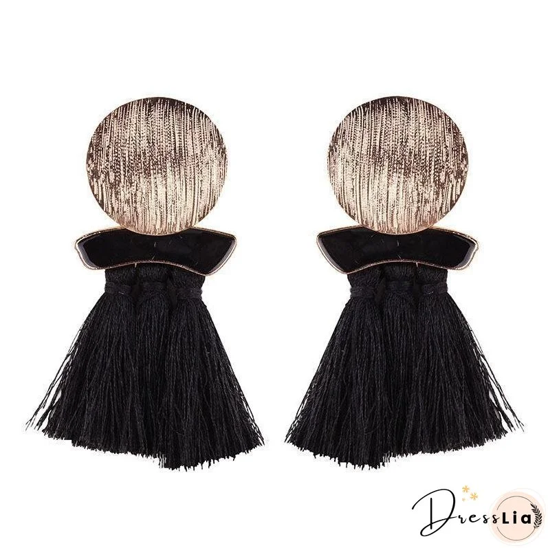 High quality vintage handmade tassel pendant long stud earring for women ear party jewelry