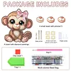 Glasses Holder for Table Decor Crystal Drill Handmade Wood Monkey DIY Diamond Art Special Shaped Glasses Holder for Table Decor Crystal Drill