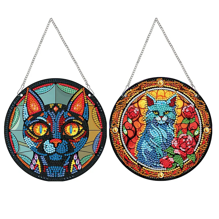2pcs Animal Theme 2D Flat DIY Diamond Art Pendant Wall Decor for Home Windows gbfke