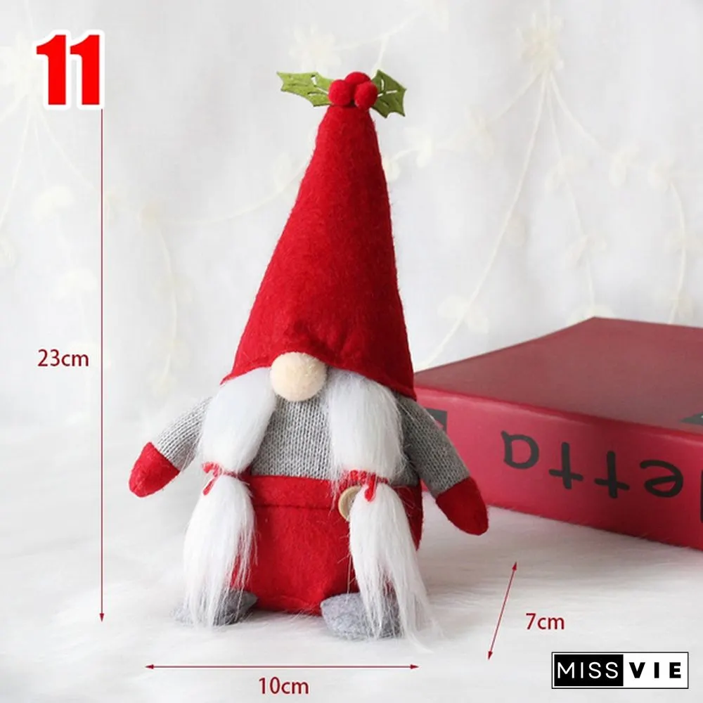 34Styles Elf Doll Ornaments Faceless Plush Doll Rudolph Gnomes Dwarf Santa Claus Swedish Tomte Dwarf