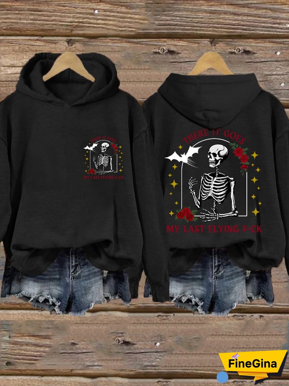 Women's Funny Halloween There It Goes, My Last Flying F*ck Casual Hoodie