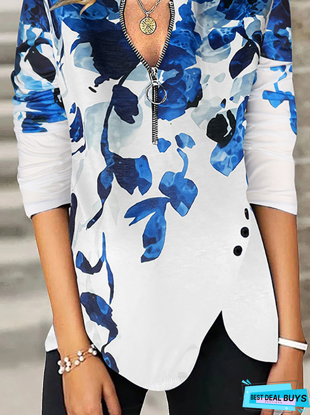 Casual Floral Autumn V neck Lightweight Daily Hot List Regular H-Line Tunic T-Shirt for Women