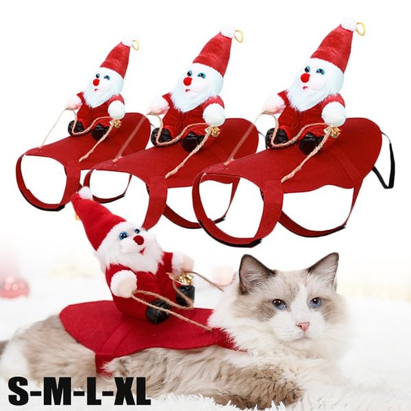 Christmas Pet Dog Clothes Santa Claus Costume Cat Outfits Deer Hat Puppy Coat Hooded Party Clothes - Shop Trendy Women's Fashion | TeeYours