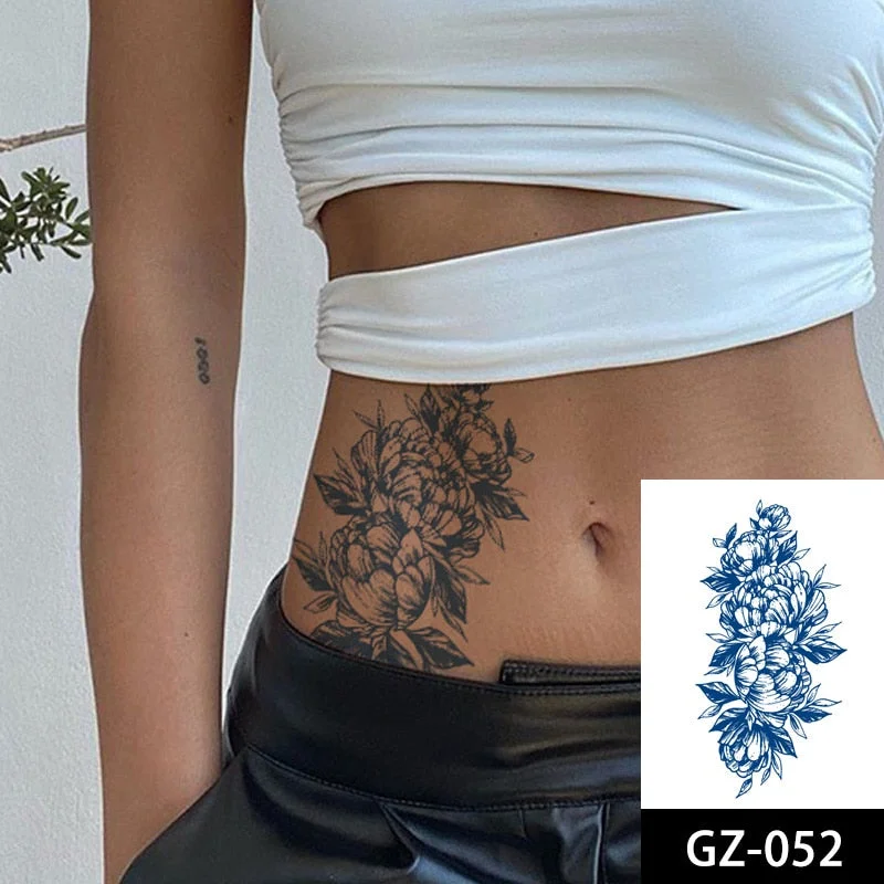 Juice Ink Lasting Waterproof Temporary Tattoo Stickers English Word Letter Feather Flash Tattoos Clavicle Arm Fake Tattoos Women