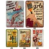 (Multi Style)Beer Girl - Metal Tin Signs(8*12Inch) - Bar
