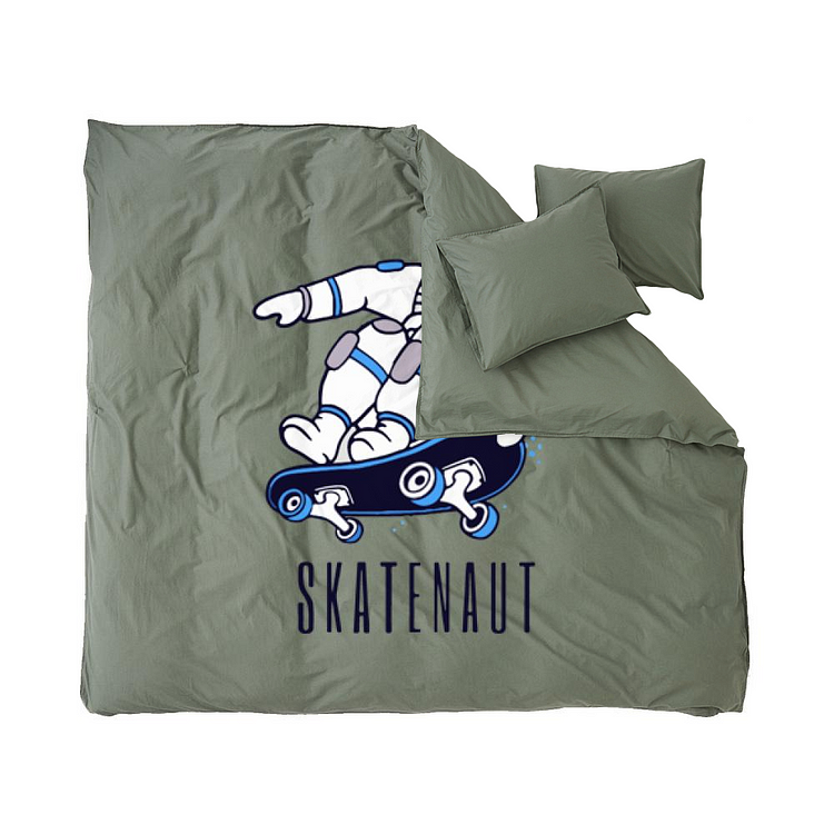 Astronaut Skateboard, Skateboarding Duvet Cover Set