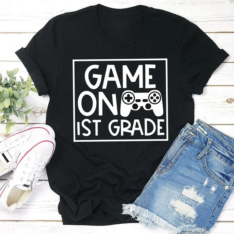 Game on First Grade T-shirt Tee -05899-Annaletters