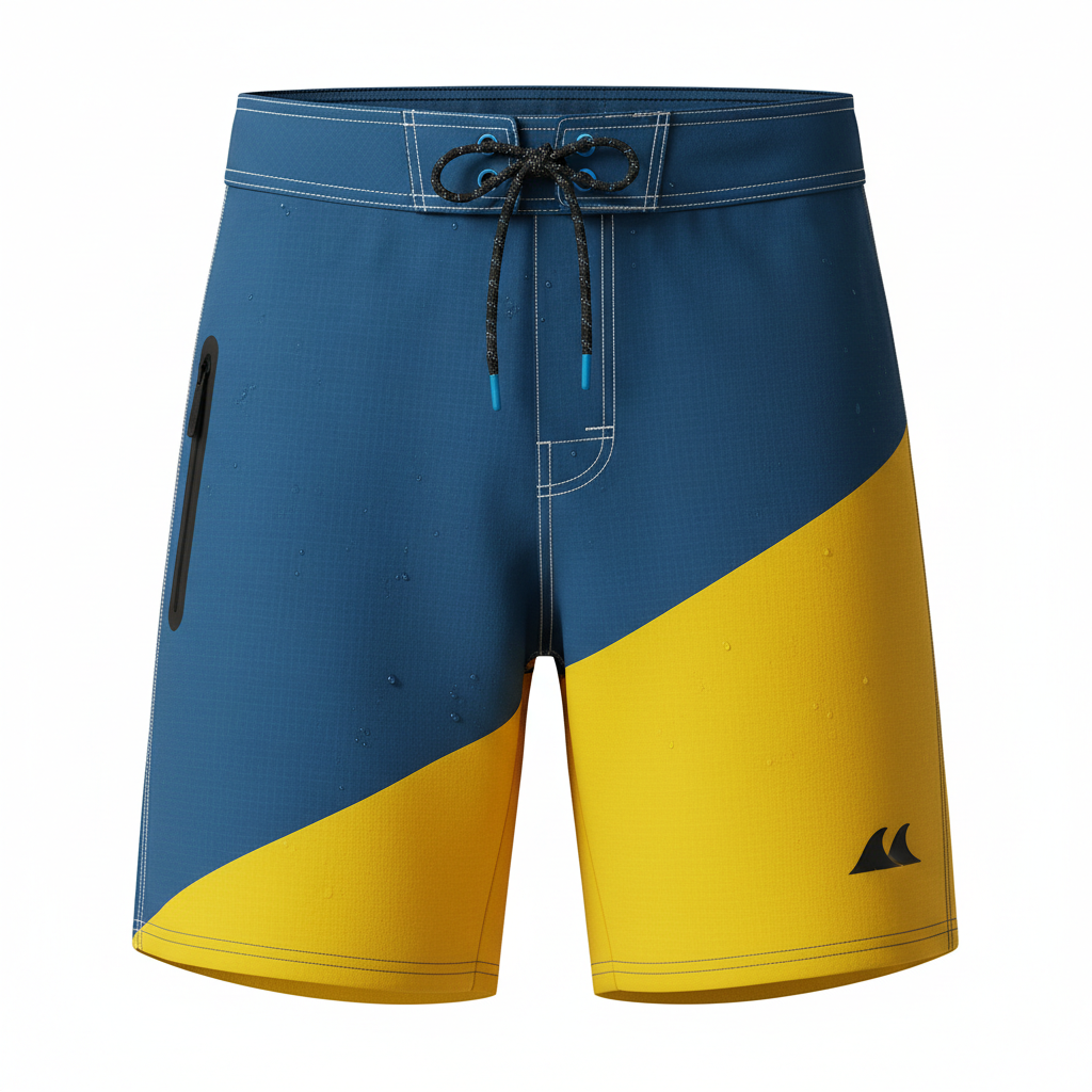 thesupersurf Blue and Yellow Colorblock Boardshorts 