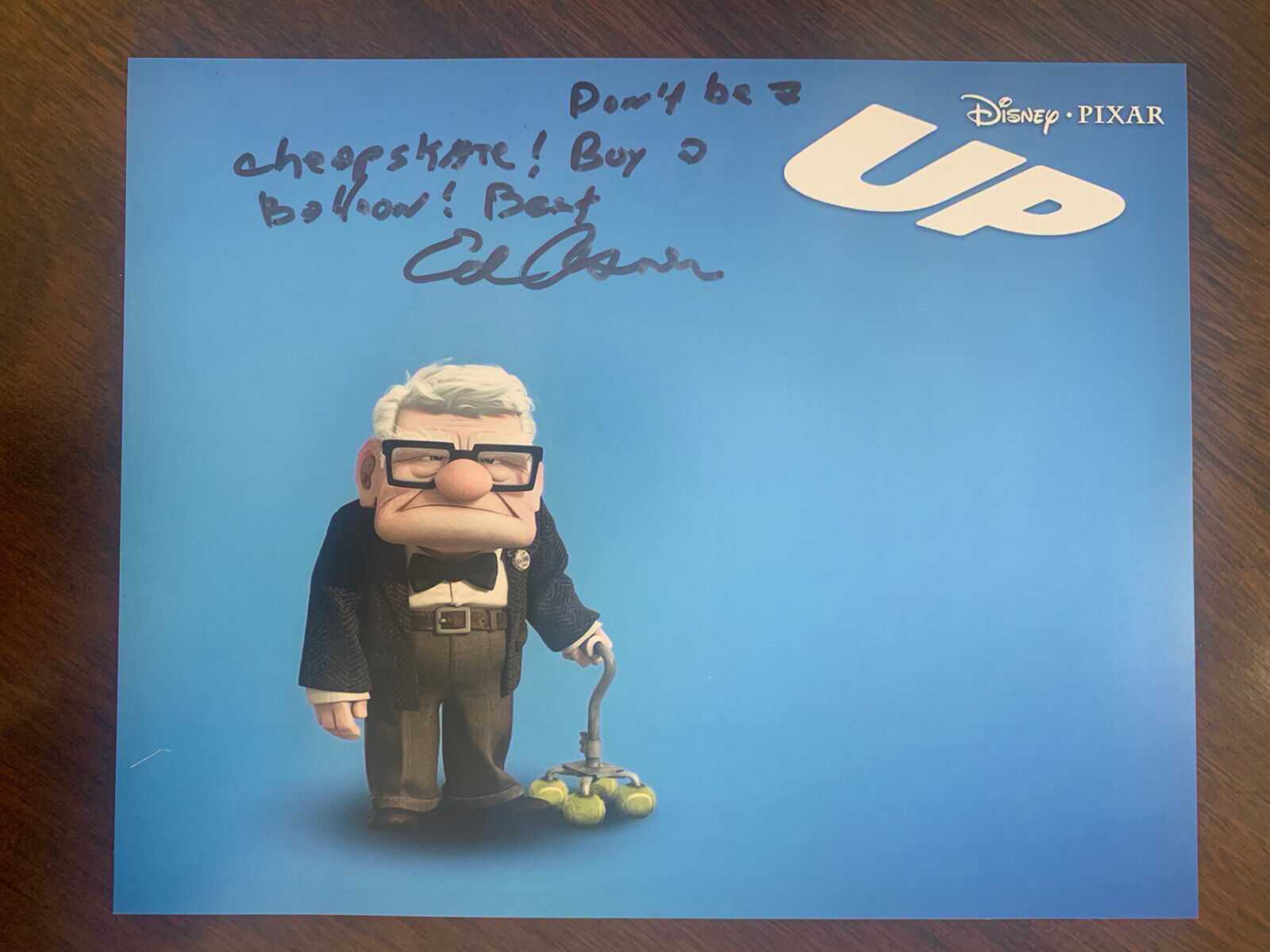 Ed Asner voice of Carl in UP Signed 8x10 Photo Poster painting Autographed