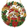 Crystal Mosaic Window Hanging Kit Christmas Puppy Giftbox 9.45x9.45in