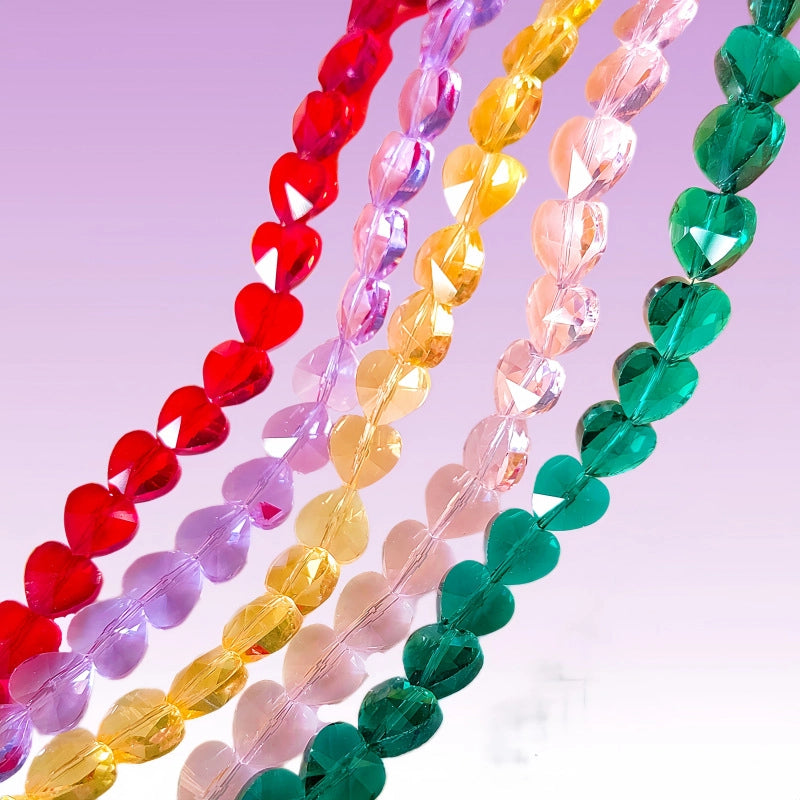 10 PCS/Package 14mm Diameter 10mm Glass Heart Shape Jewelry Accessories