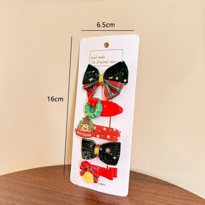 Christmas Cute Kid’S Santa Claus Gingerbread Bow Knot Hair Clip