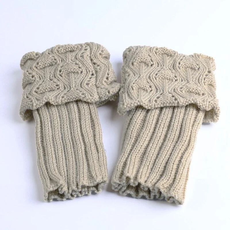 Leg Warmers Women 2020 Solid Breathable Knitting All-match Winter Warm Korean Style Womens Legs Warmer Trendy Elegant Retro Chic