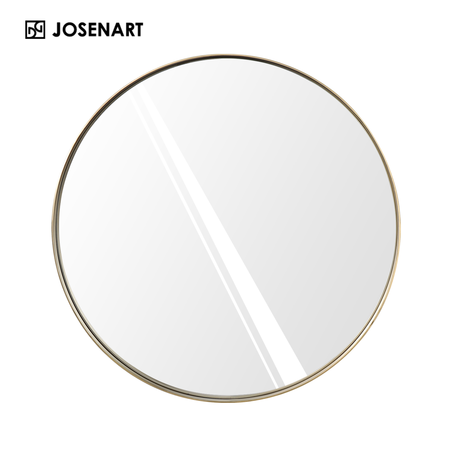 Modern Circular Mirror with Brushed Steel Frame JOSENART Josenart