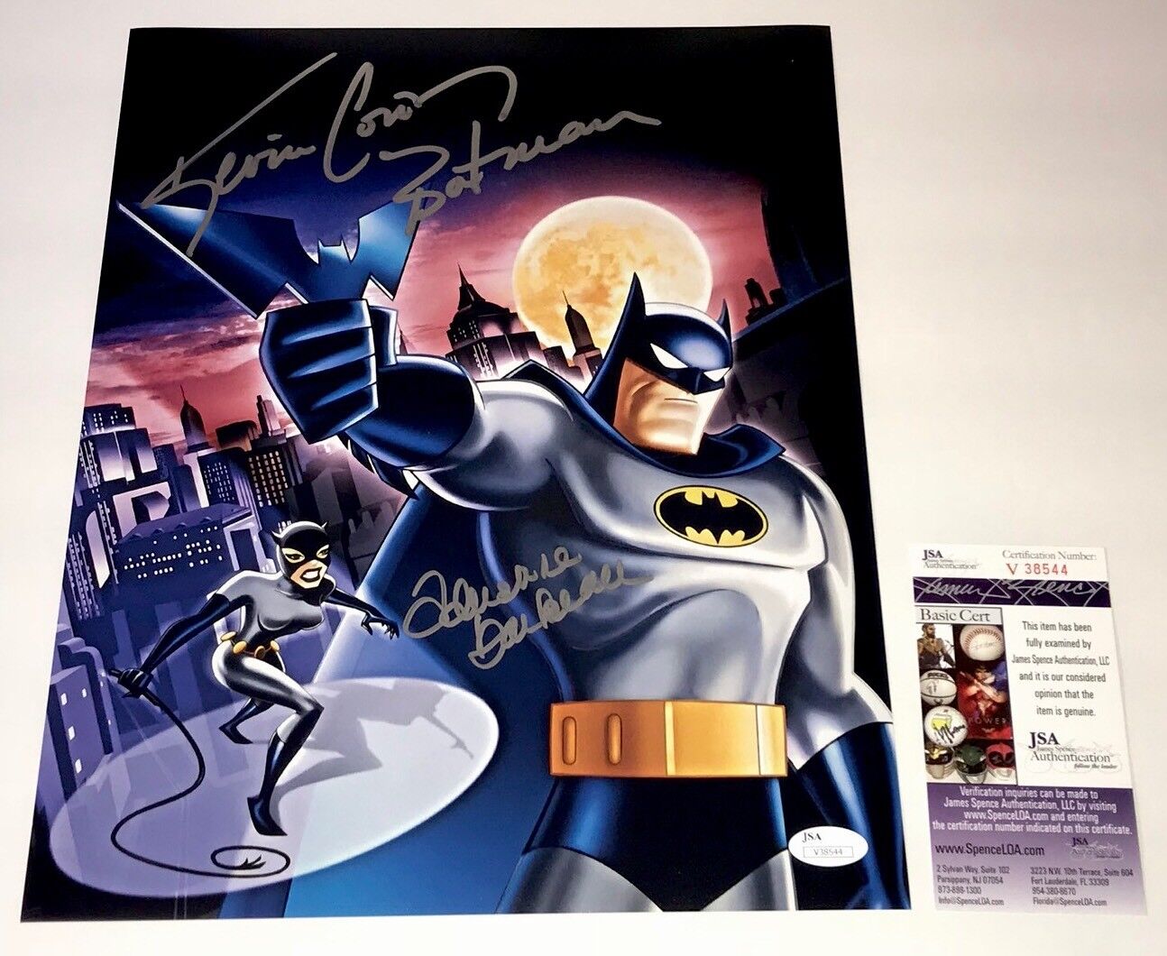 KEVIN CONROY & ADRIENNE BARBEAU Batman Animated Series Signed 11x14 Photo Poster painting JSA