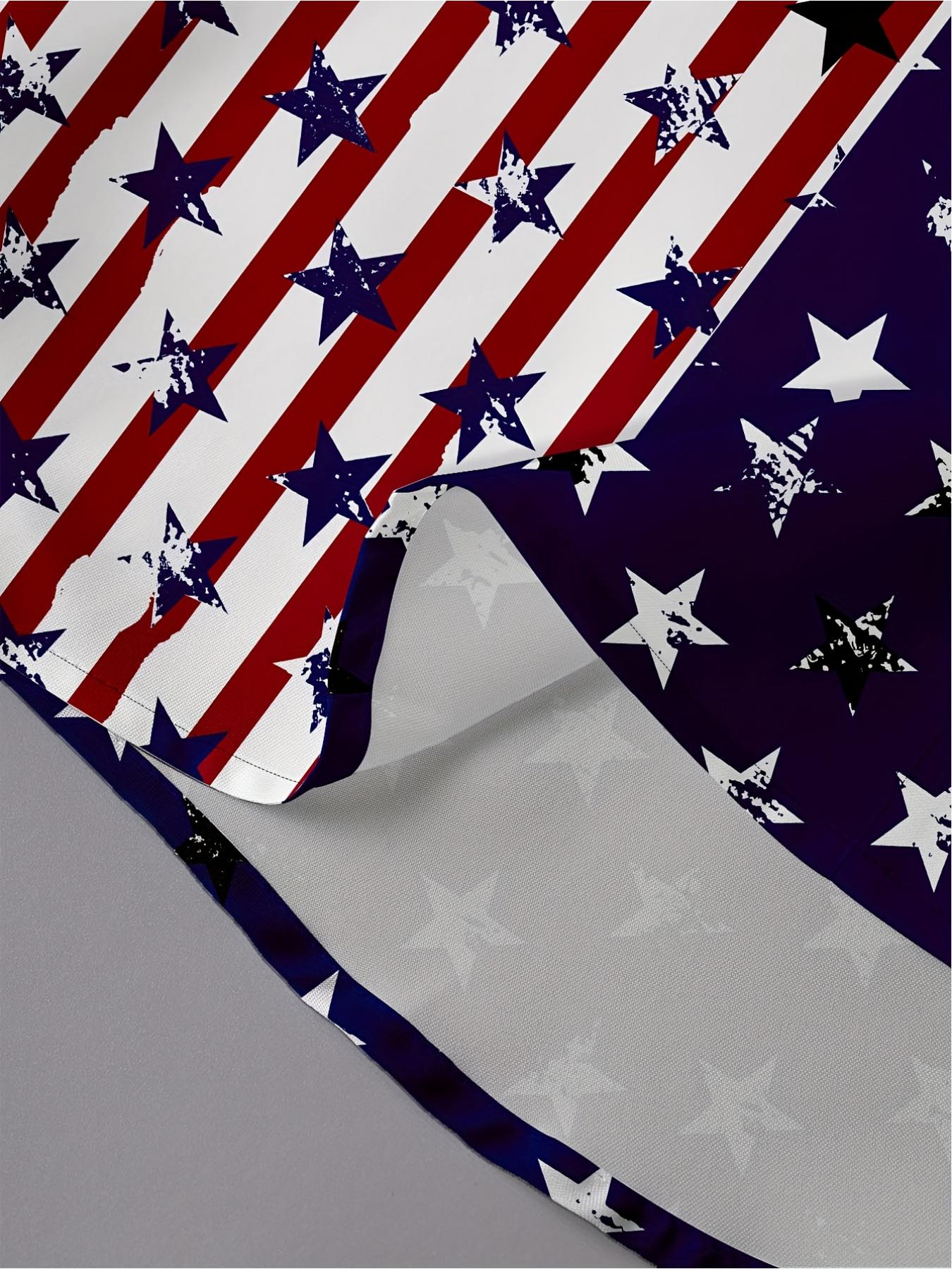 Men'S Short-Sleeve Button Up Shirt, Casual Party Shirt with Flag Print, Perfect for a Holiday Vibe And Casual Gatherings, Menswear