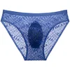 Men's Low Waist Breathable Lace Ultra-Thin Transparent Sexy U-Convex Briefs