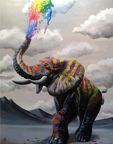 

Rainbow Elephant – Paint By Numbers - 40*50CM, 501 Original