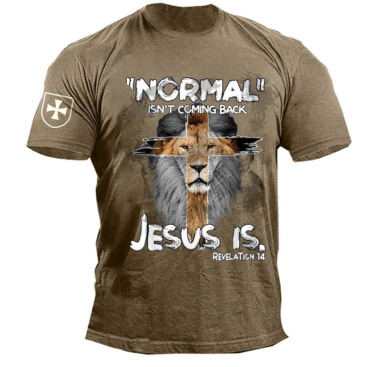 Man T Shirt round Neck Loose Print Irregular