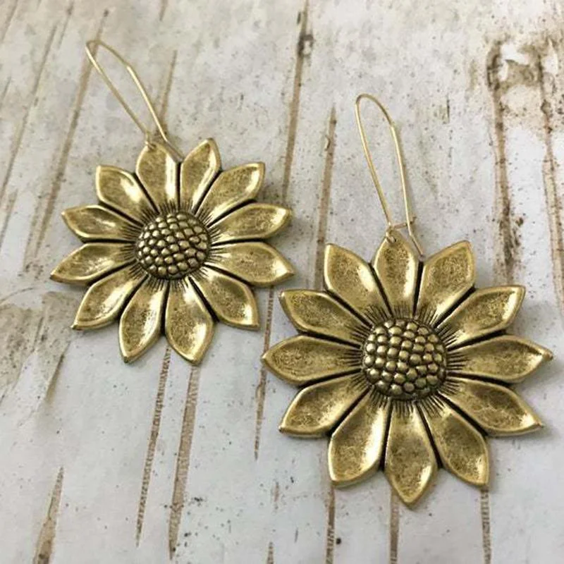 Retro Sunflower Daisy Earrings