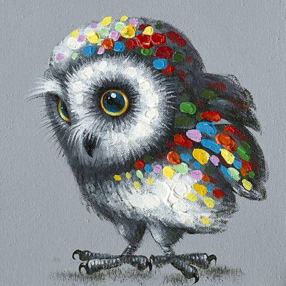 

30*30CM - Round Drill Diamond Painting - Little Owl, 501 Original