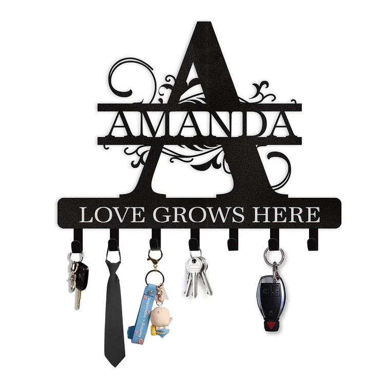 Dyoart Personalized Key Holder for Wall, Custom Name Wall Key Hanger, Camping Key Hooks for Wall Organizer, Key Rack Hanger Wall Mount for Kitchen, Entryway, Hallway, Office, Doorway