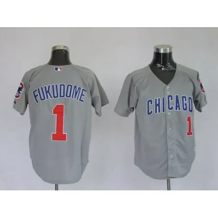 Cubs #1 Kosuke Fukudome Stitched Grey MLB Jersey