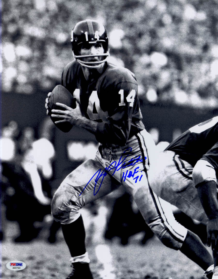 Y.A. YA Tittle SIGNED 11x14 Photo Poster painting +HOF 71 New York Giants PSA/DNA AUTOGRAPHED