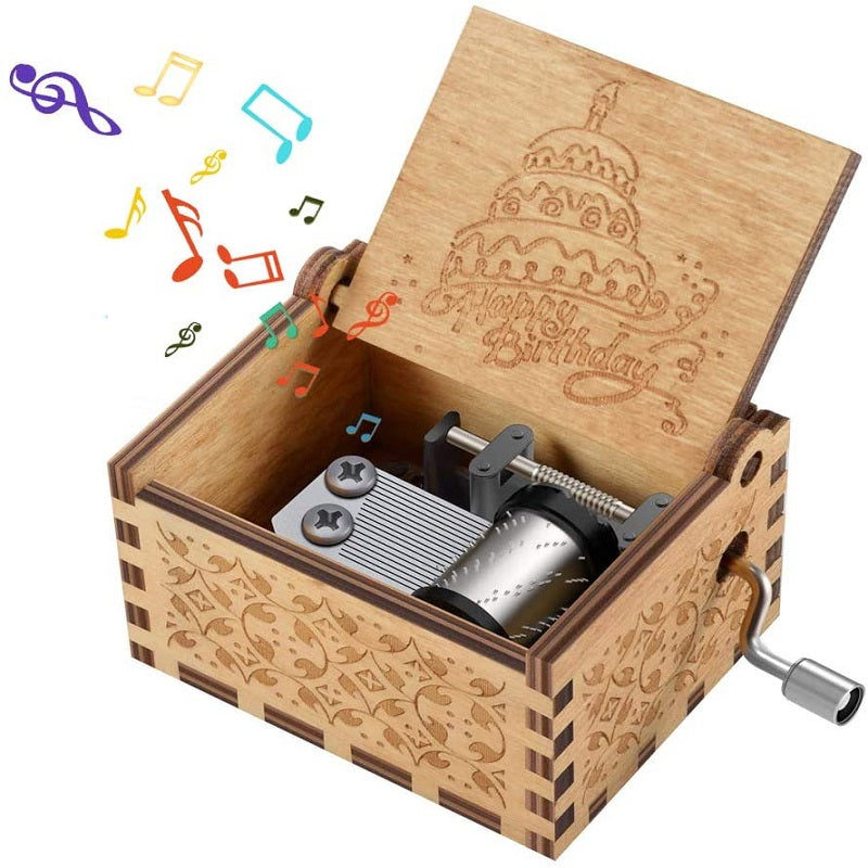 Wooden Hand-Crank Music Box Musical Box Orgel gbfke