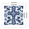 (Stamped/Counted) Blue And White Porcelain-Cross-14CT Cross Stitch 40*40cm/15.75*15.75in
