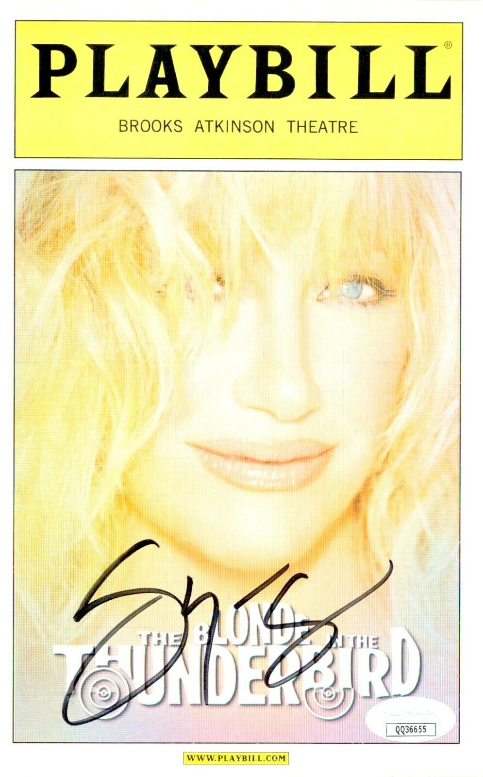 SUZANNE SOMERS Signed BLONDE IN THE THUNDERBIRD PLAYBILL Autograph JSA COA Cert